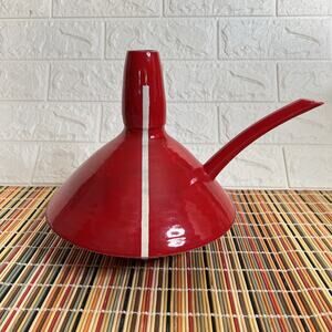 Jeremy Briddell Red Glazed Ceramic Teapot – 11” x 8” x 8” – Handmade Art Pottery